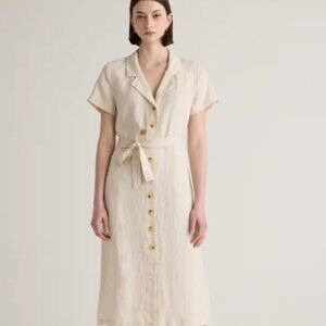 Quince 100 % European Linen Button Front Dress